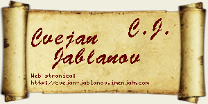 Cvejan Jablanov vizit kartica